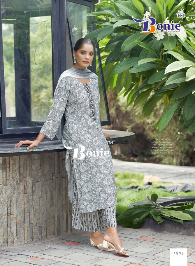 Guzarish By Bonie Rayon Printed Kurti With Bottom Dupatta Wholesale Shop in Surat